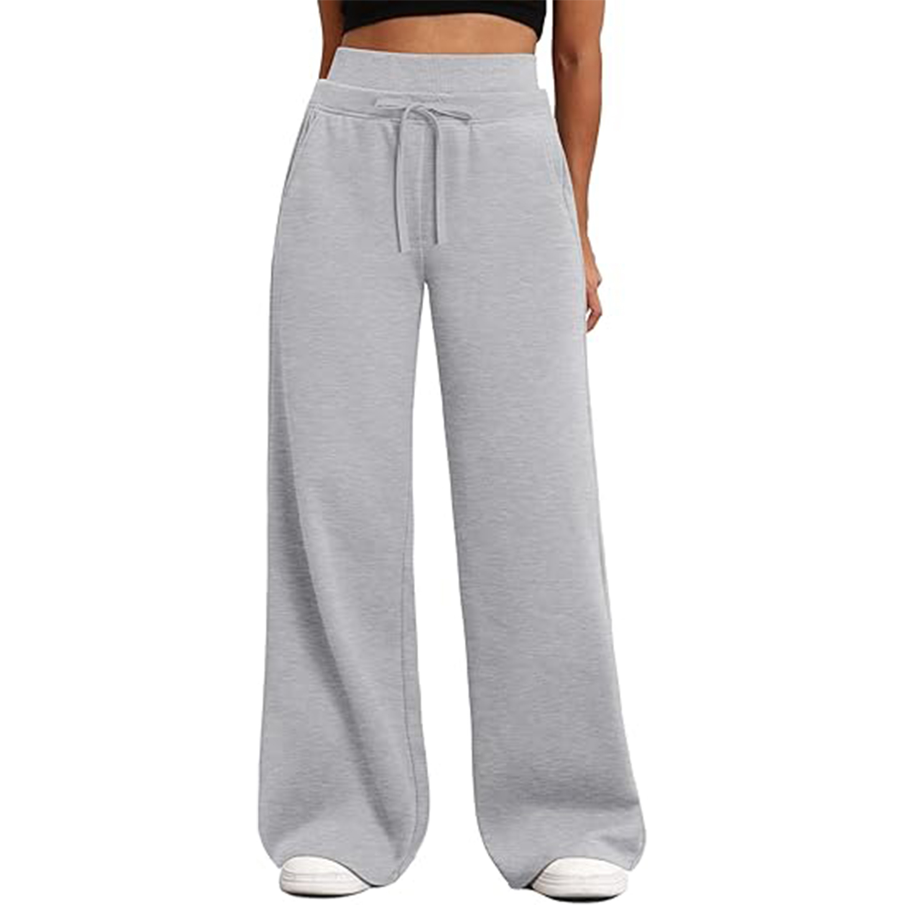 Women Wide Leg Double Waisted Baggy Sweatpants 5