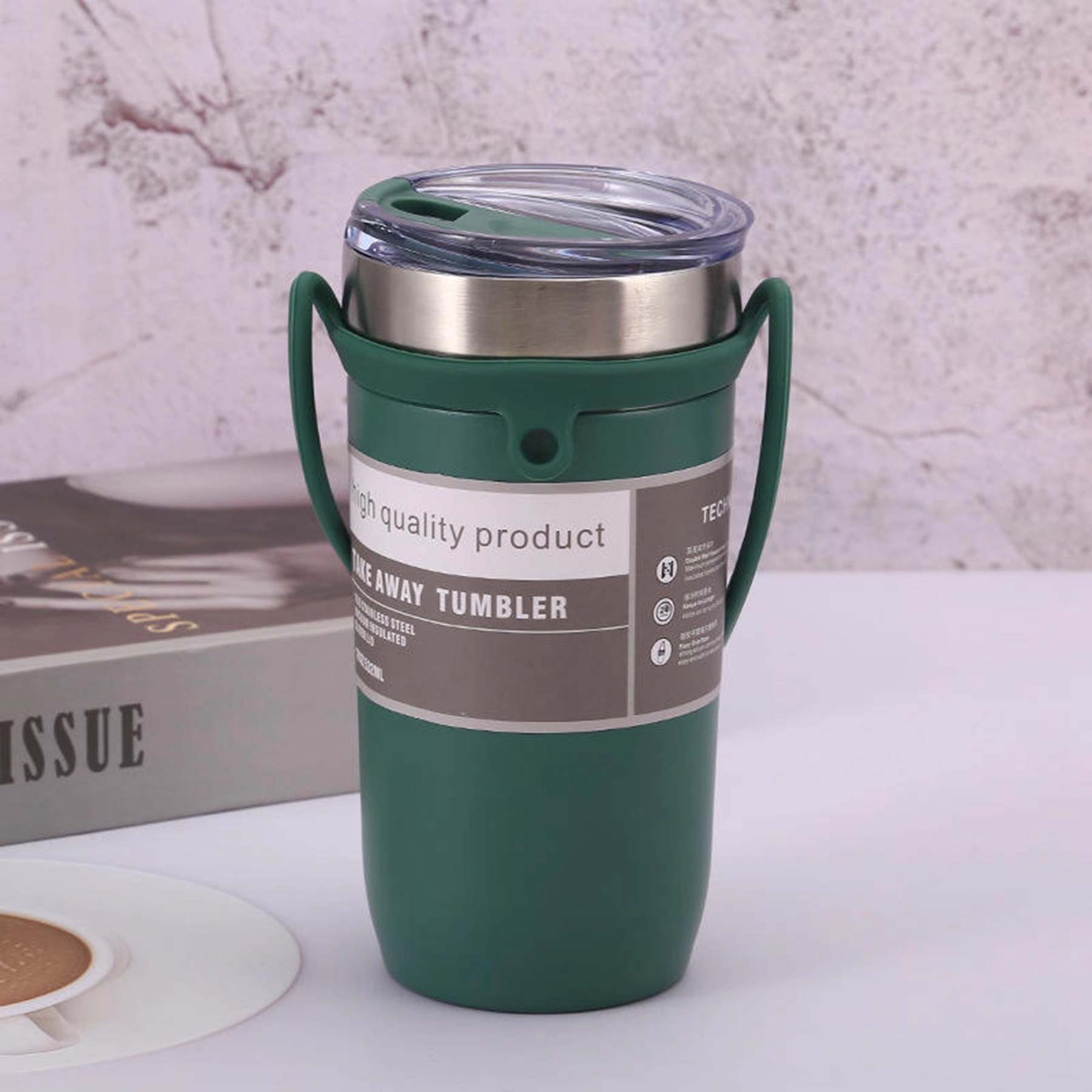 19  Oz. Vacuum Insulated Coffee Tumbler with Silicone Strap 8