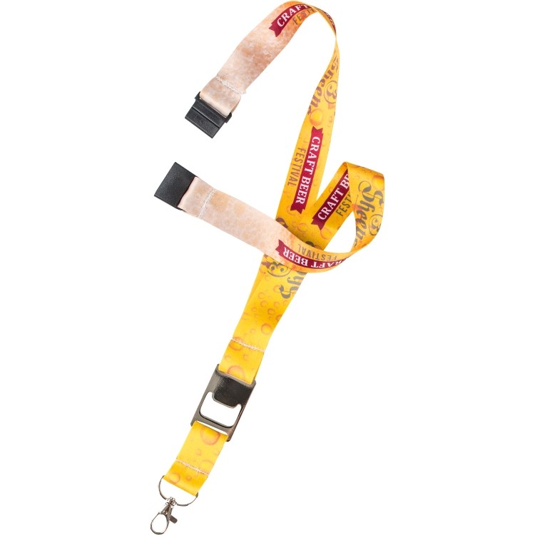 1" Heavy Weight Satin Lanyard with Metal Bottle Opener 1