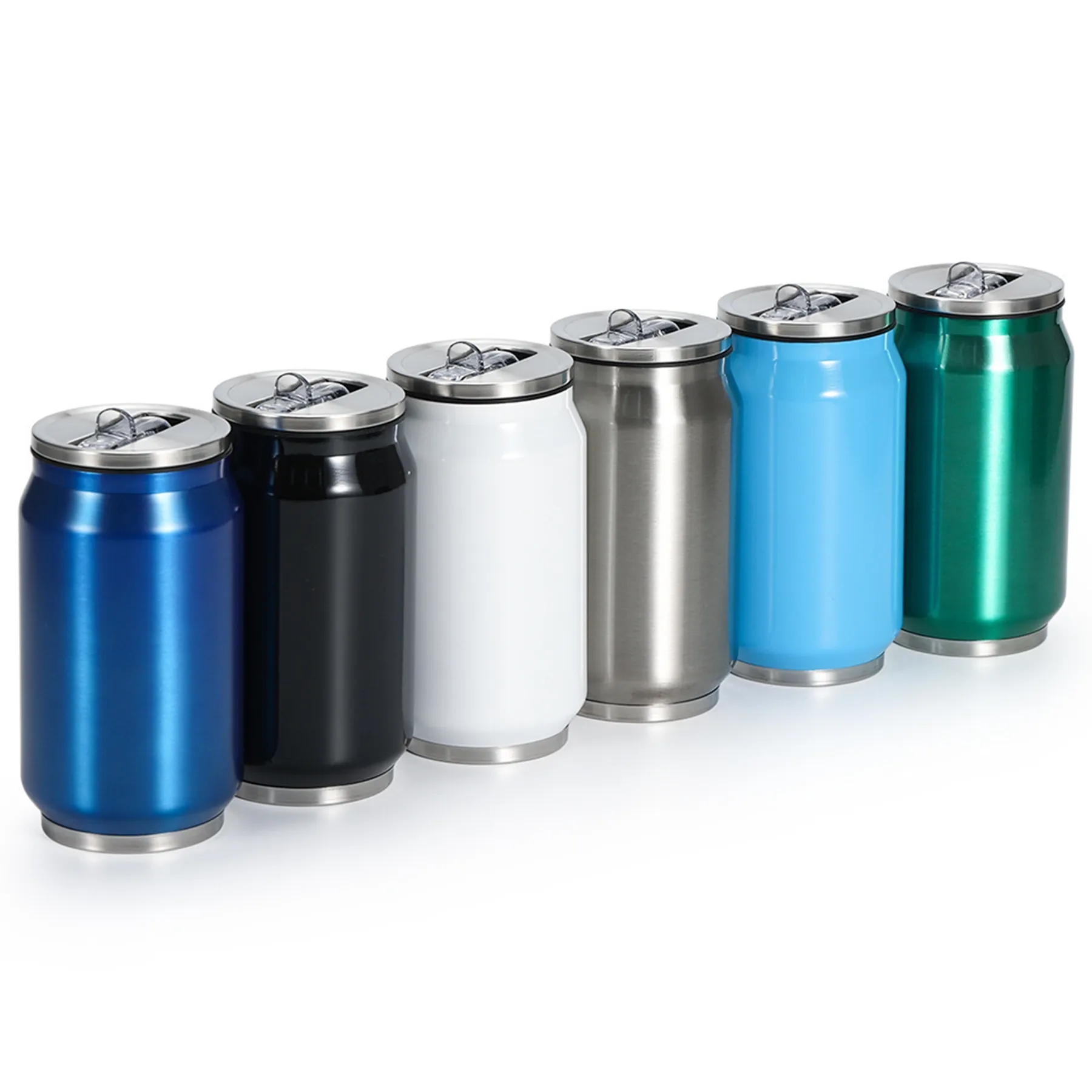12 Oz. Cola Can Vacuum Water Bottle with Flip Lid and Straw 4