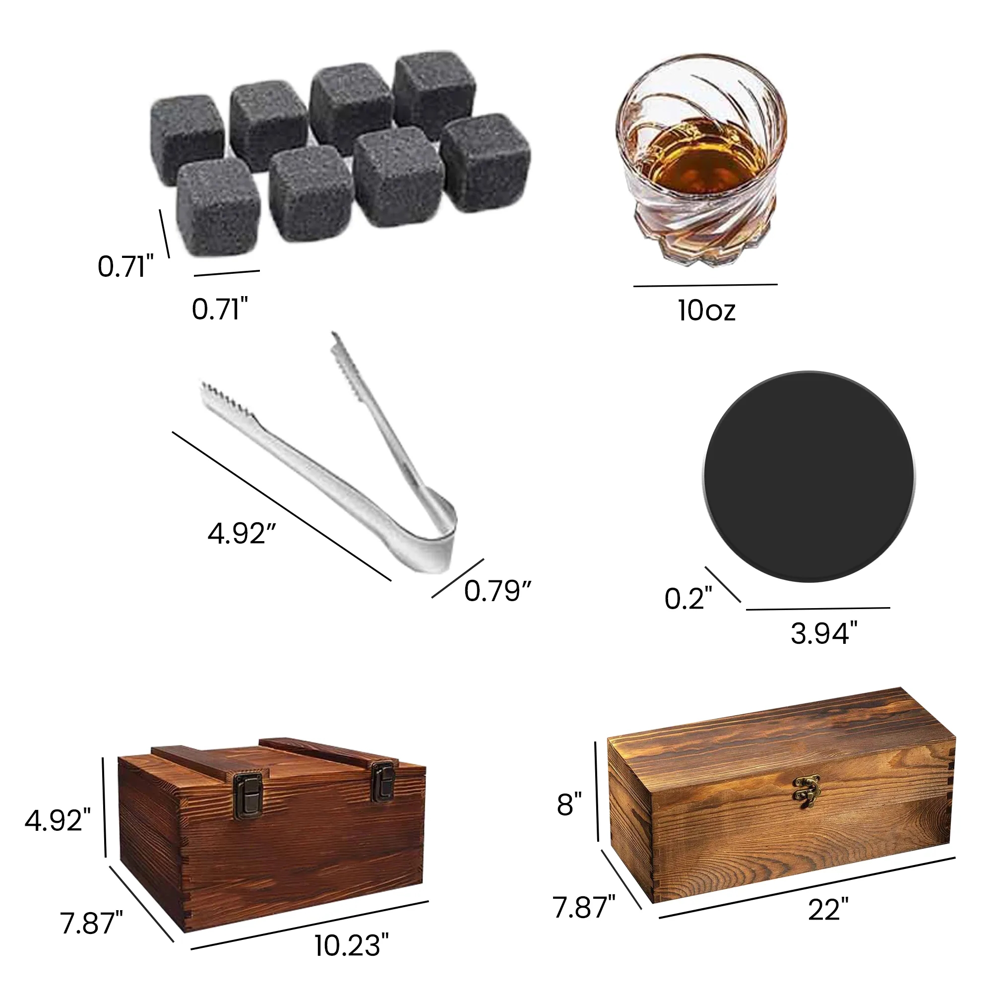 Wooden Box Set with Glass Wine 4