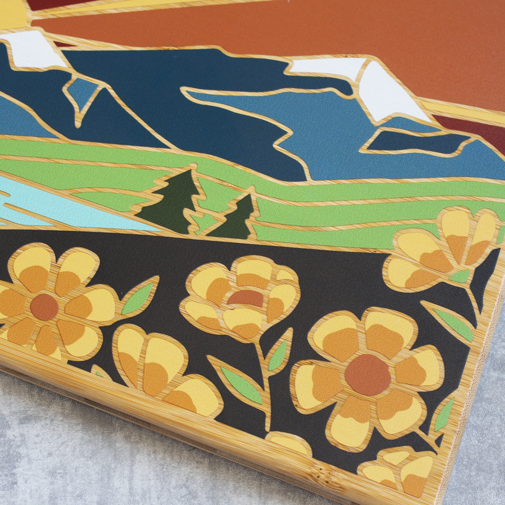 Montana State Shaped Cutting and Serving Board with Artwork by Summer Stokes 8
