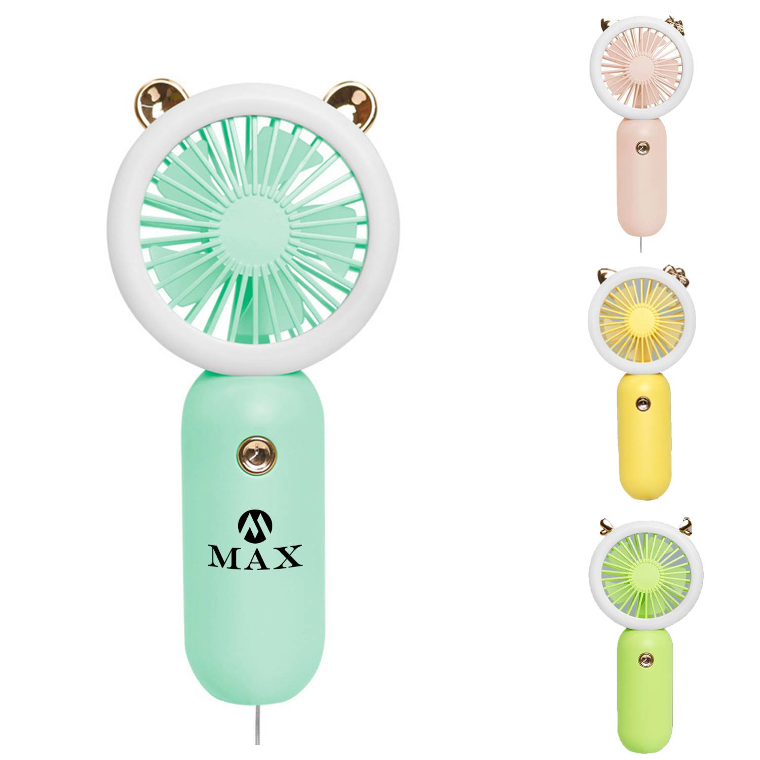 Portable USB Rechargeable Handheld Fan W/ LED Light 9