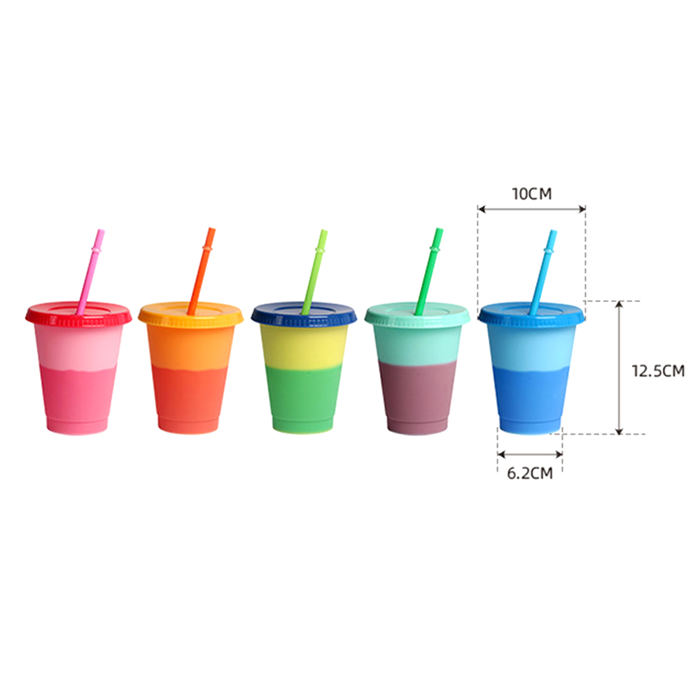 450ML 16 Oz Color Plastic Cup Temperature Sensitive Water Bottle 5