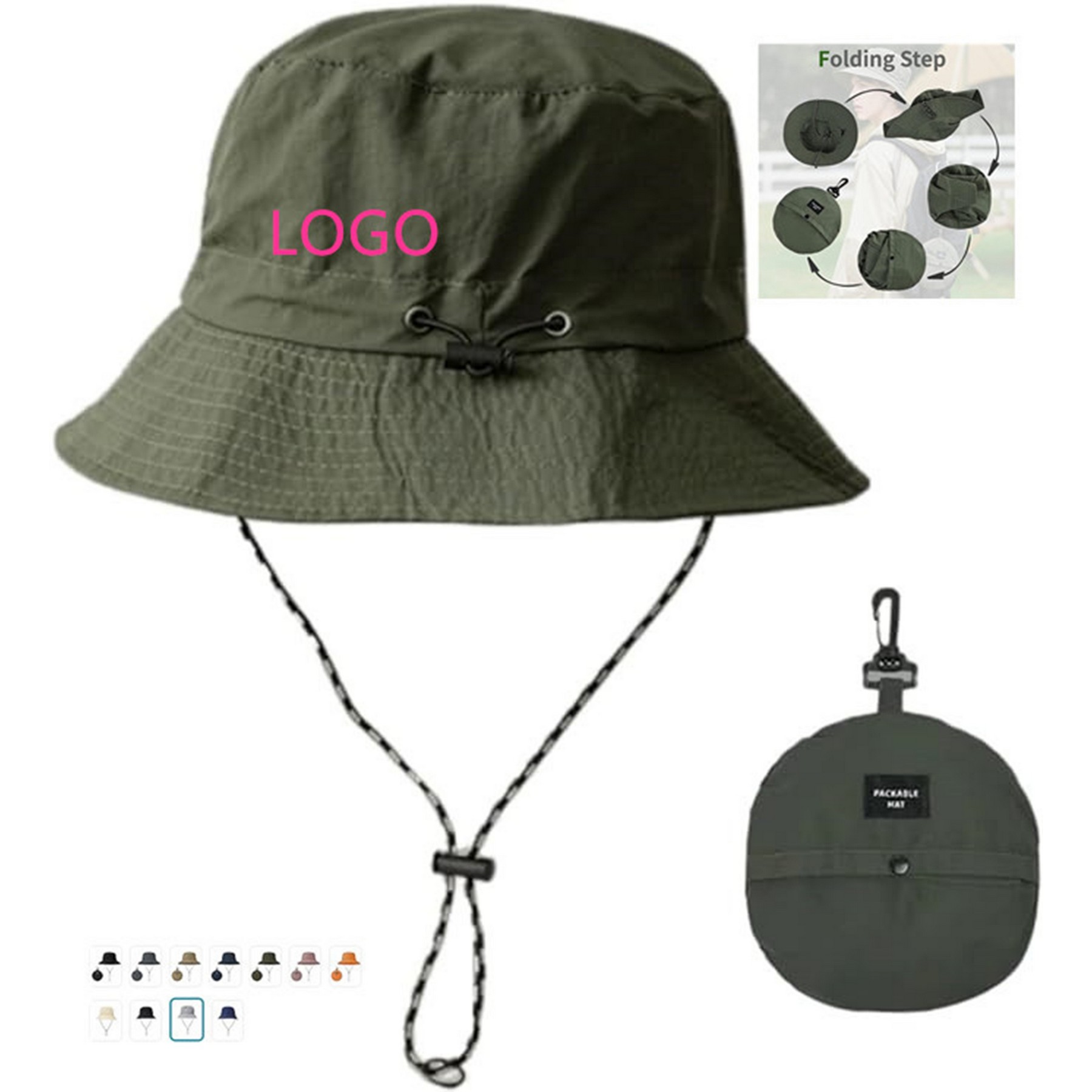 Quick Dry Waterproof Packable Rain Hat 2