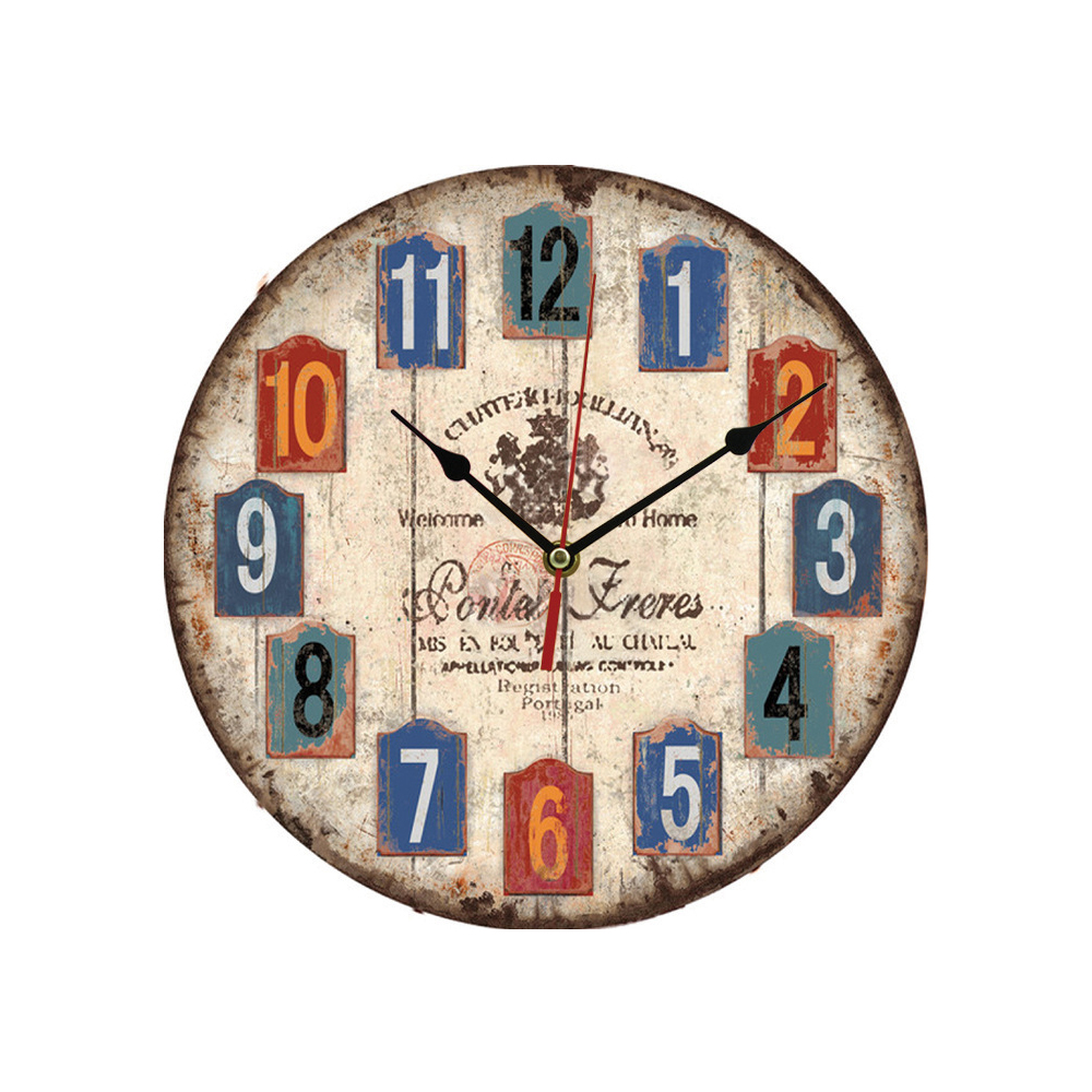 12 Inch Vintage Wooden Round Wall Clock 2