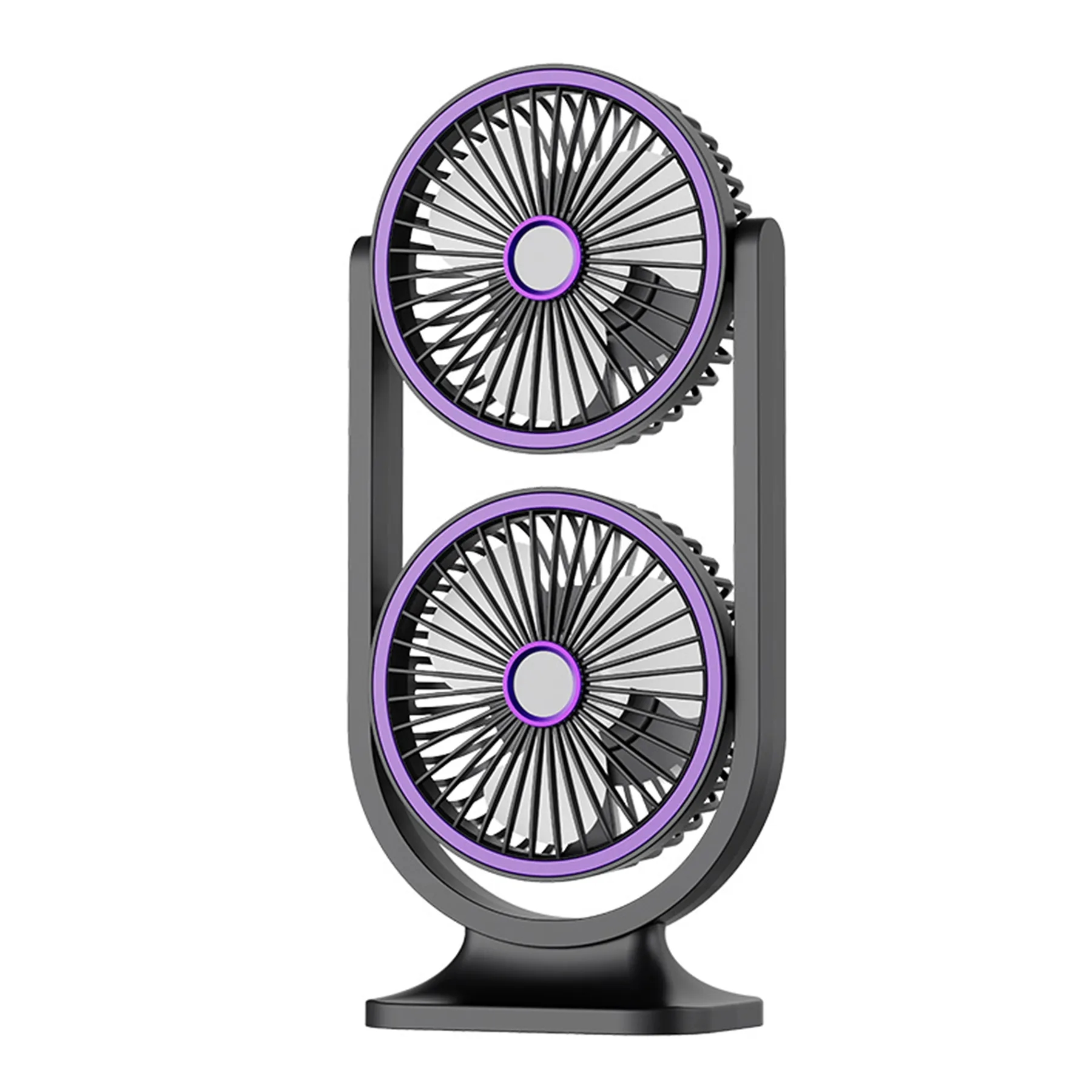 1200 mAh Chargeable Dual Head Desk Fan with Light 2