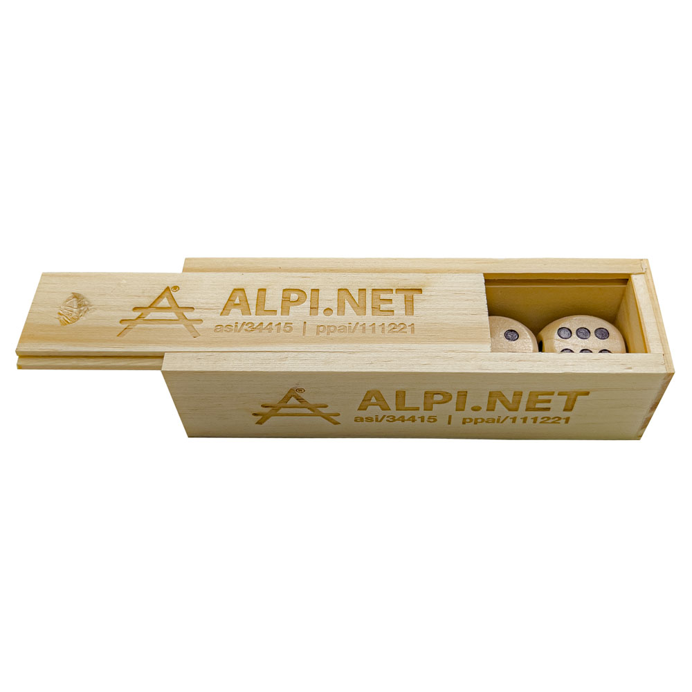 Wooden Dice in Box 3