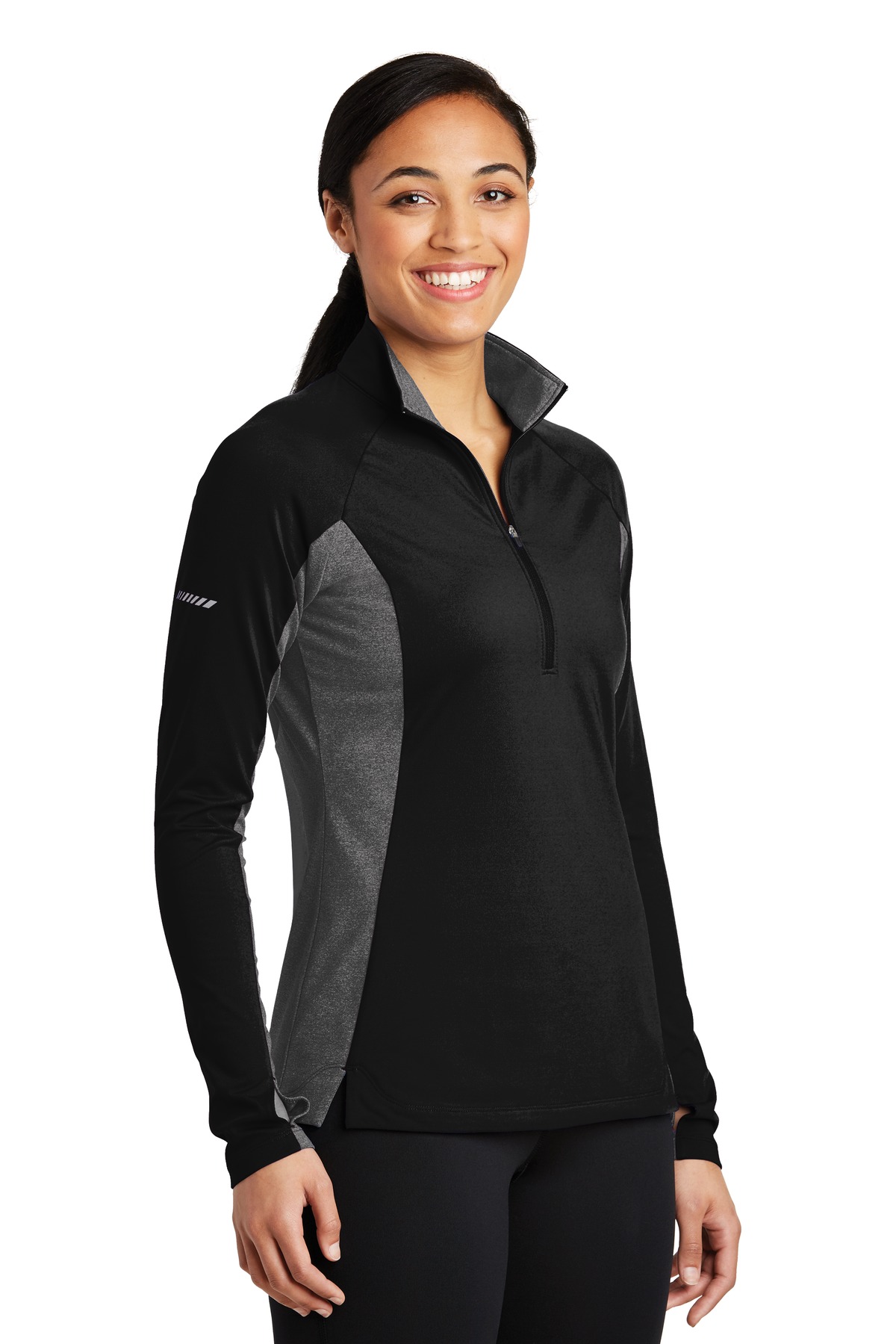 Women's Sport-Wick Stretch Contrast 1/4-Zip Pullover