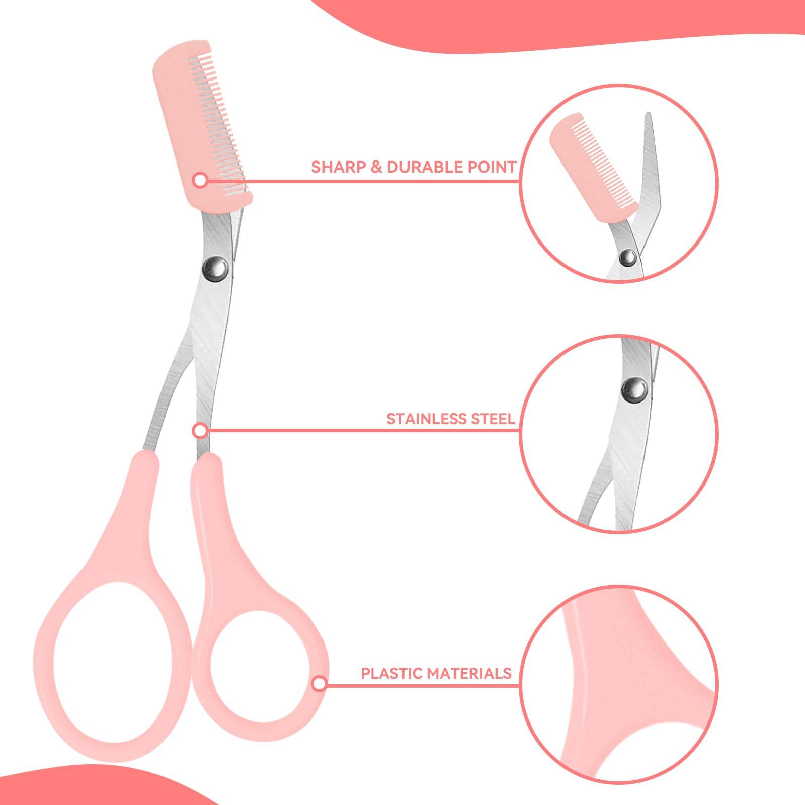 Eyebrow Trimmer Set Razor Scissors w/ Comb 4