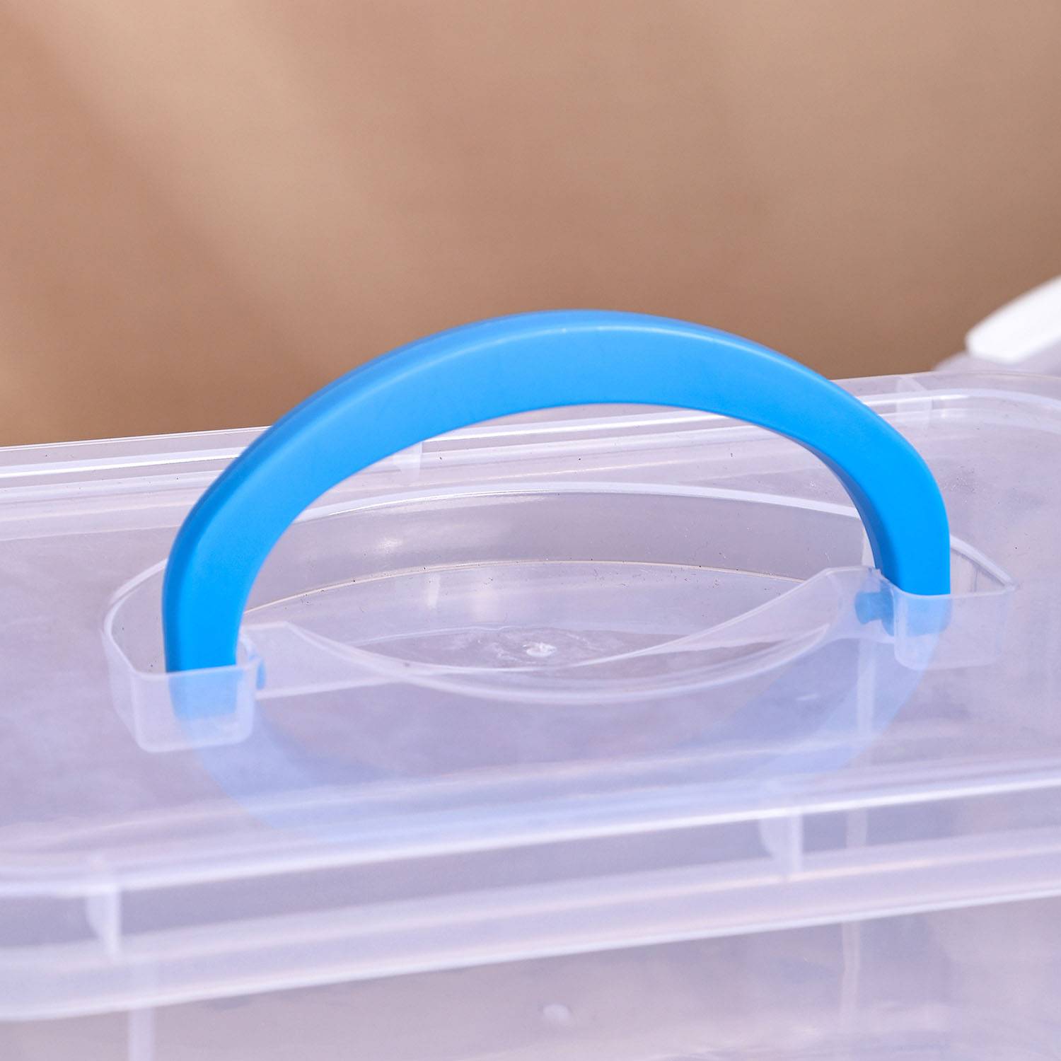 Stackable Transparent Storage Container Box with Handle 2