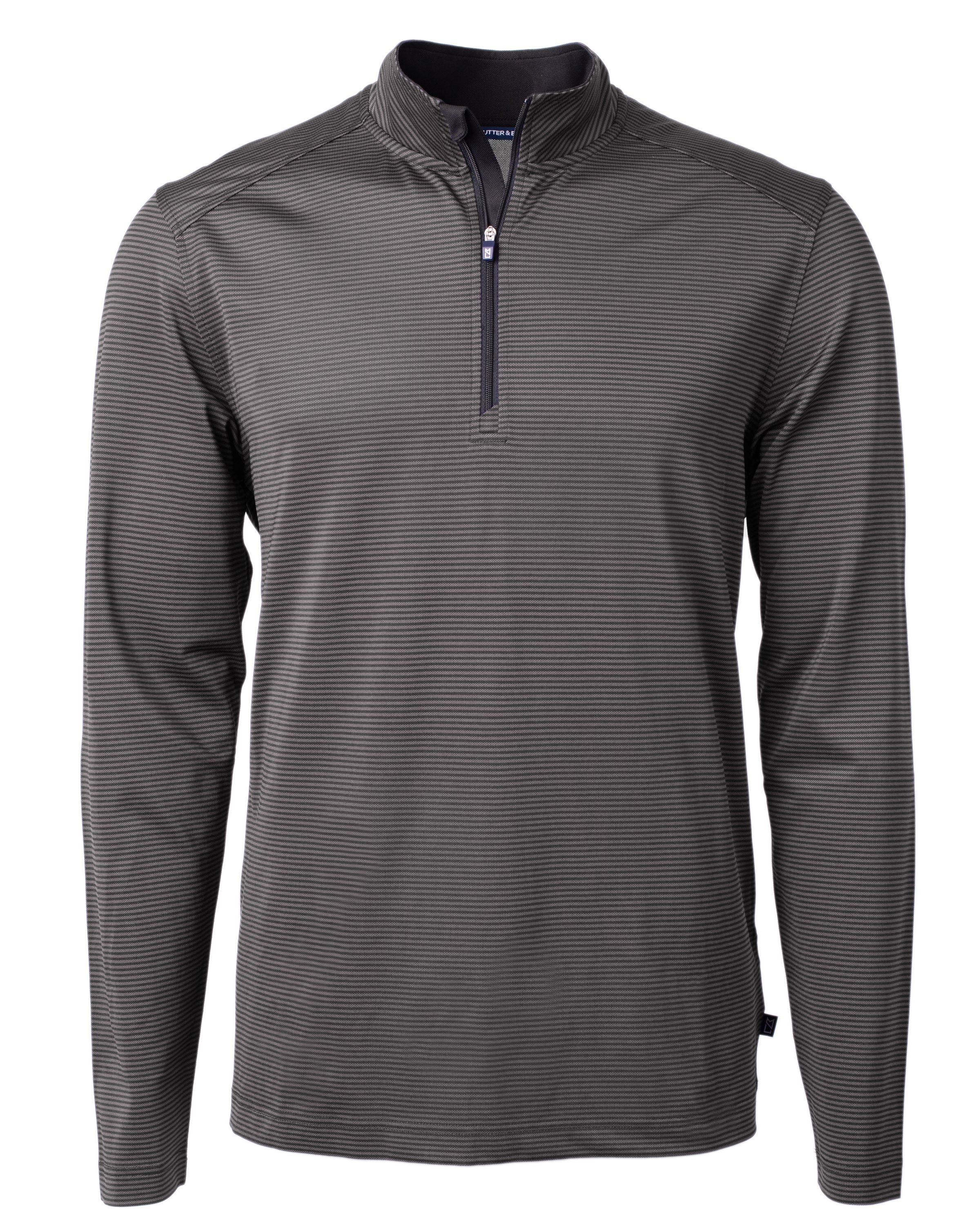 Cutter & Buck Virtue Recycled Micro Stripe Featherlight Pique Mens Quarter Zip Pullover 7