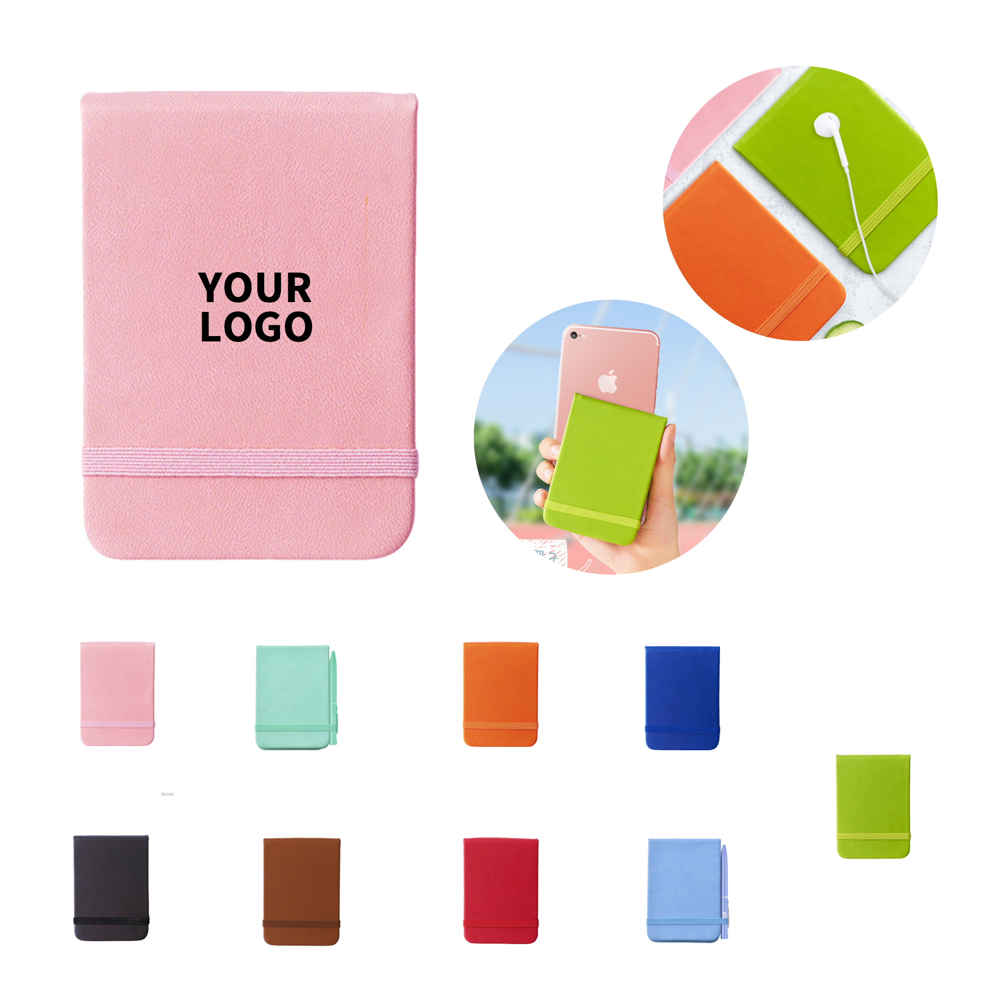 A7 PU Cover Pocket Notebook With Elastic Band 6