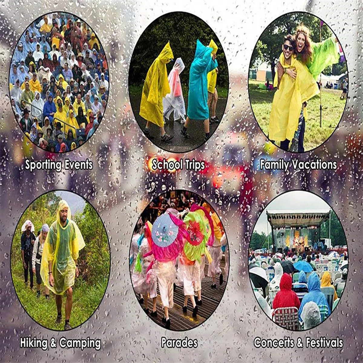 Rain Ponchos for Adults Reusable 3