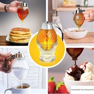 8oz Down Flow Honey Syrup Dispenser Bottle With Easy Press 6