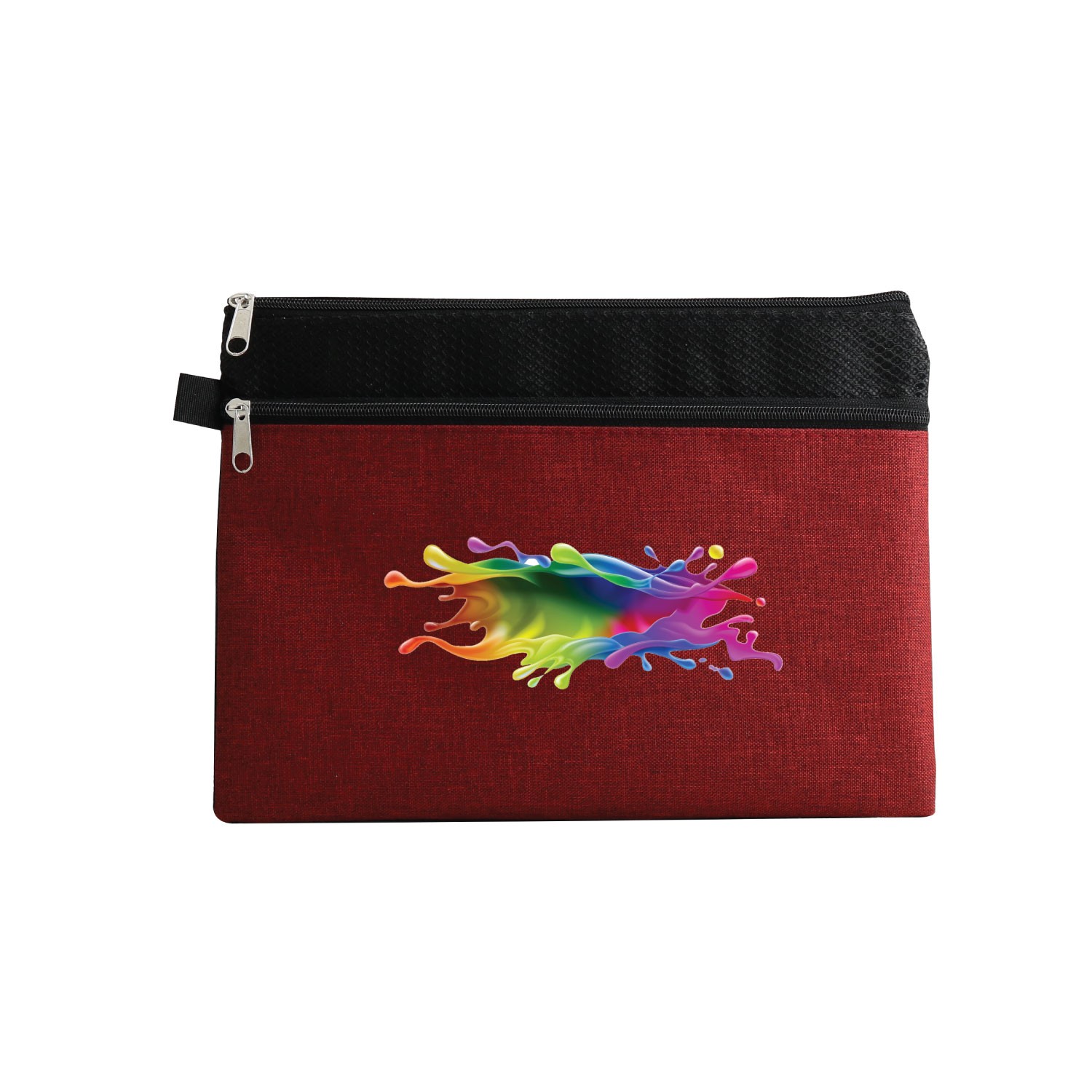 Dual Zipper Compartment Pen Loop Pouch 5