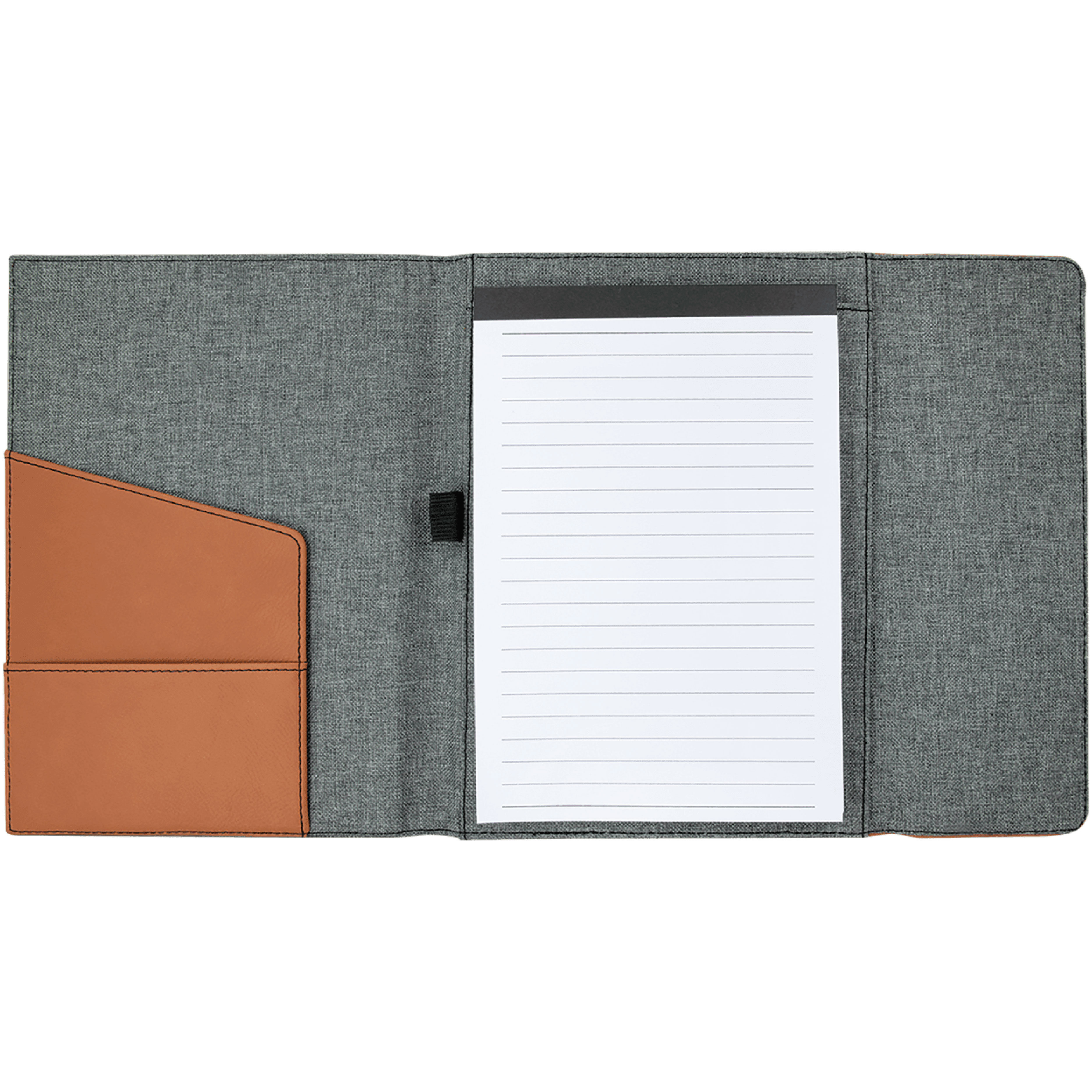 7" x 9" Rawhide Leatherette & Gray Canvas Portfolio 5