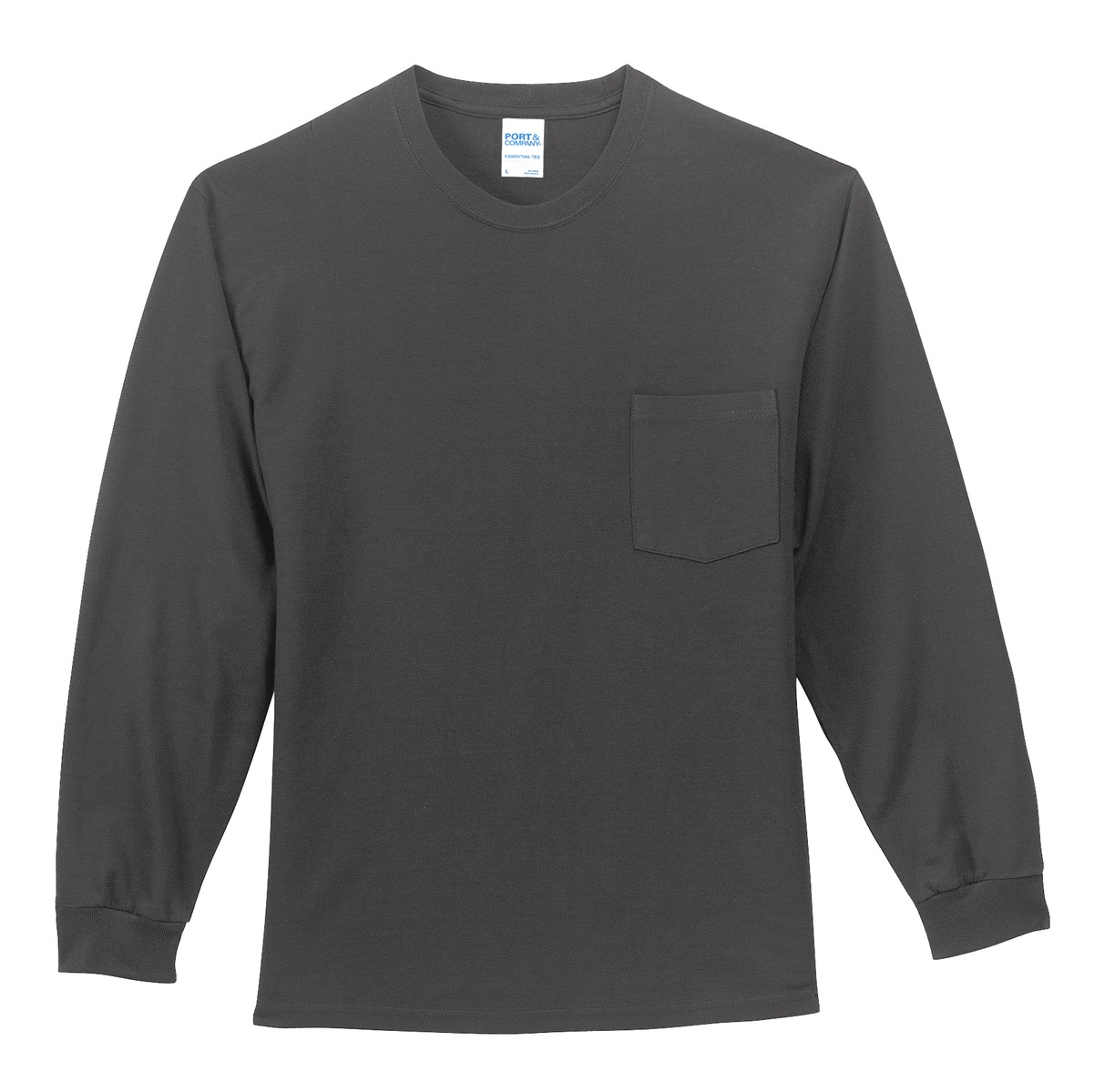 Port & Co Long Sleeve Essential Pocket Tee. PC61LSP 18