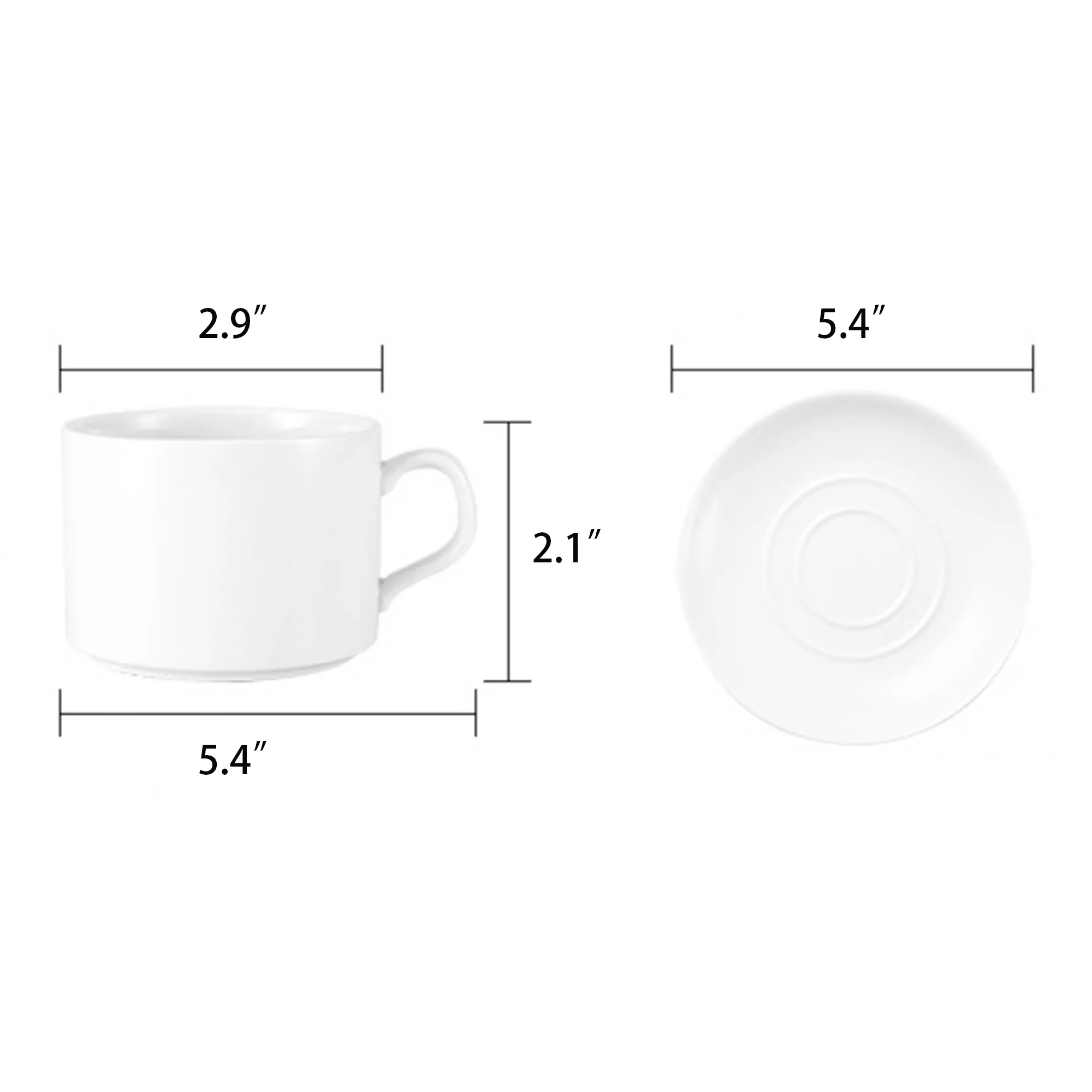Simple Ceramic Cup and Saucer Set 2