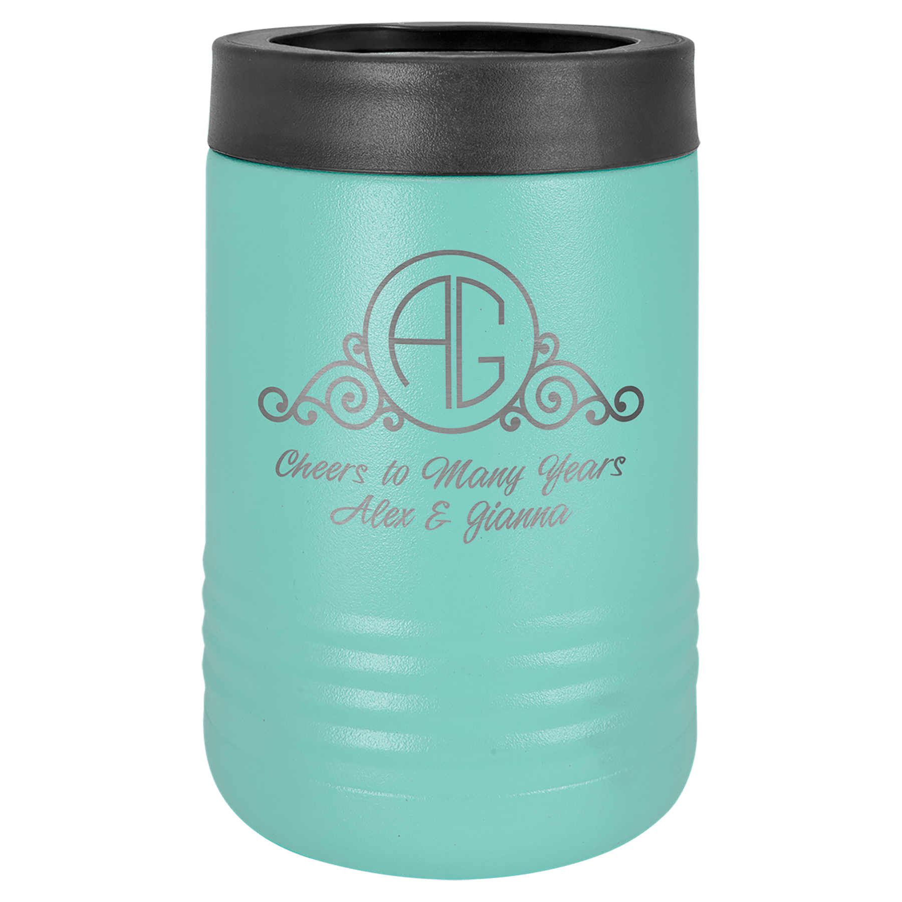Teal Laser Engraved Polar Camel Beverage Holder 2