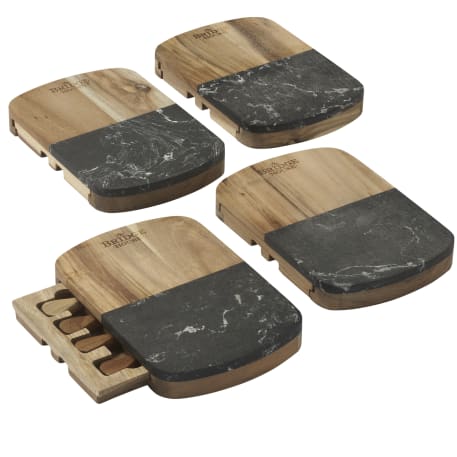 Black Marble Cheese Board Set with Knives 38
