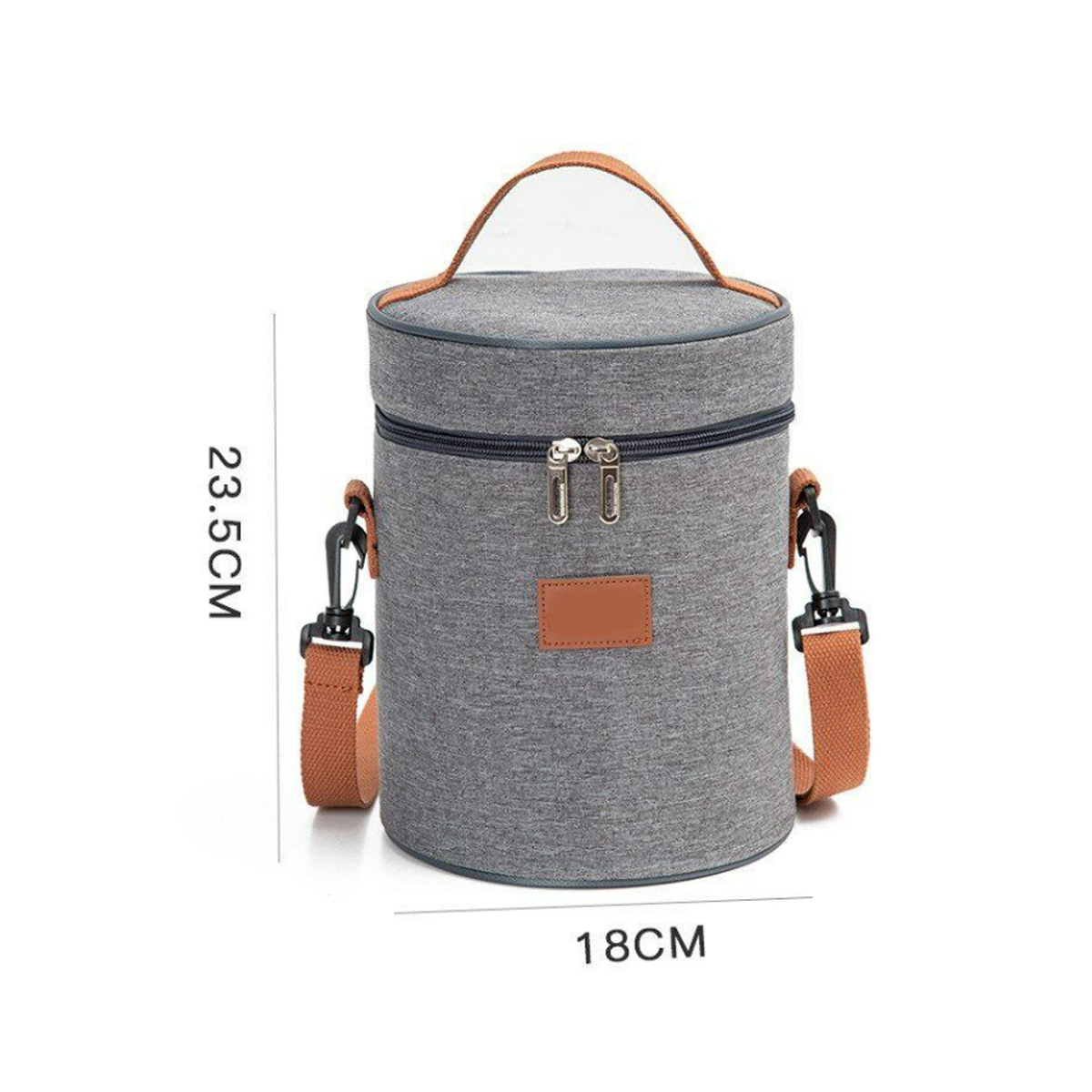 8L Insulated Round Cooler Bag W/ Handle and Shoulder Strap 4