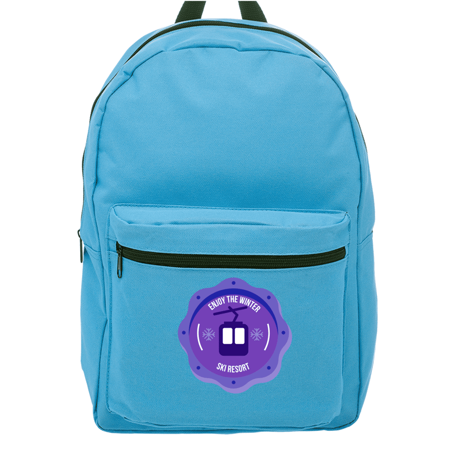 Polyester 600D BackPack w/ Front Pocket - 14.5"W x 15.25"H x 3
