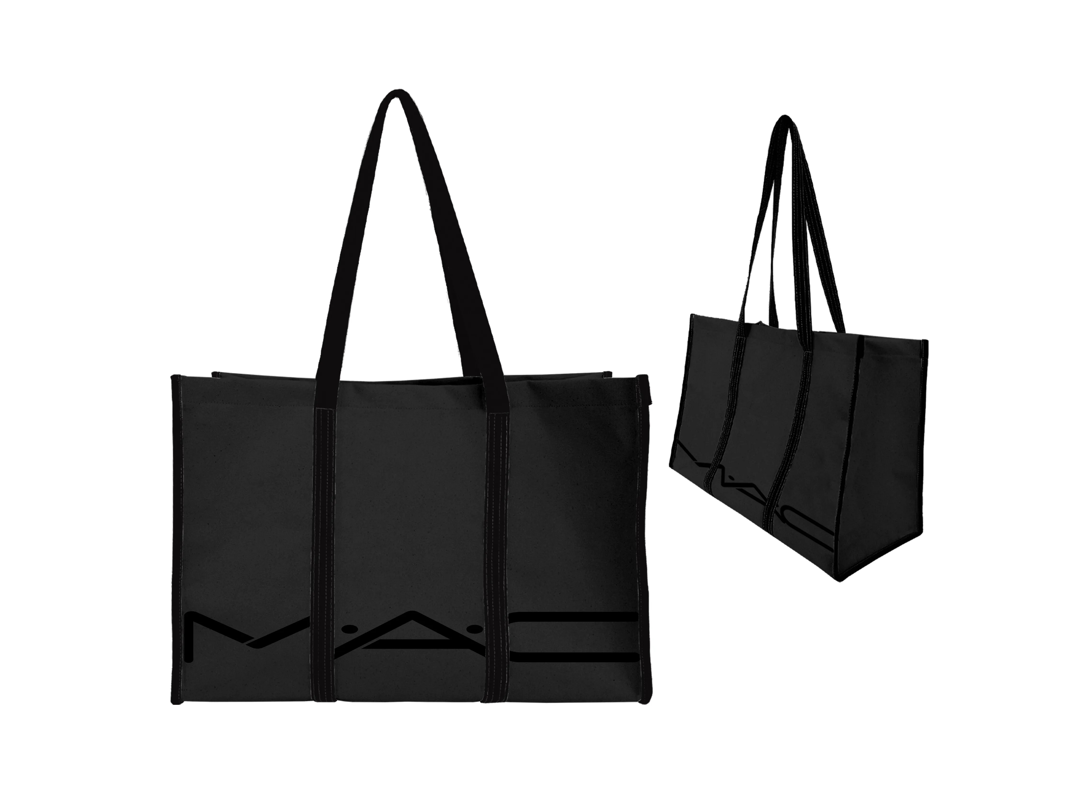 Black Canvas Wrap Around Tote 2