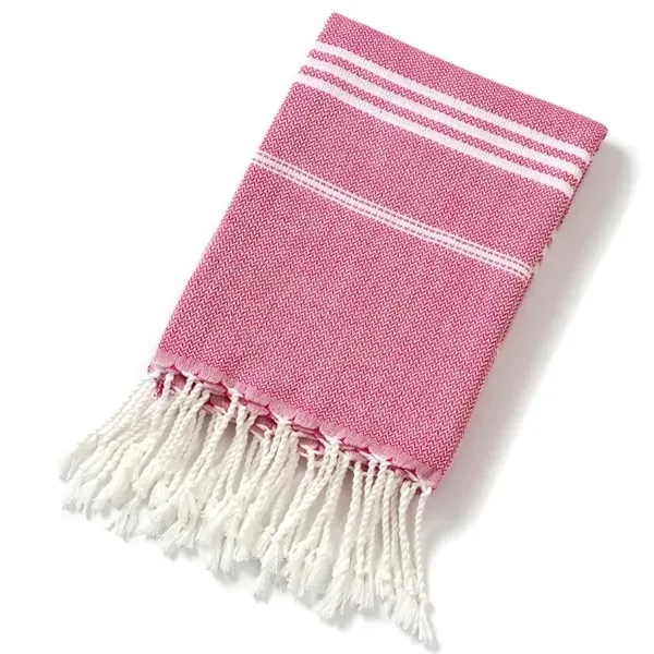 Fringed Jacquard Striped Bath Towel - Poly-Cotton Blend 7