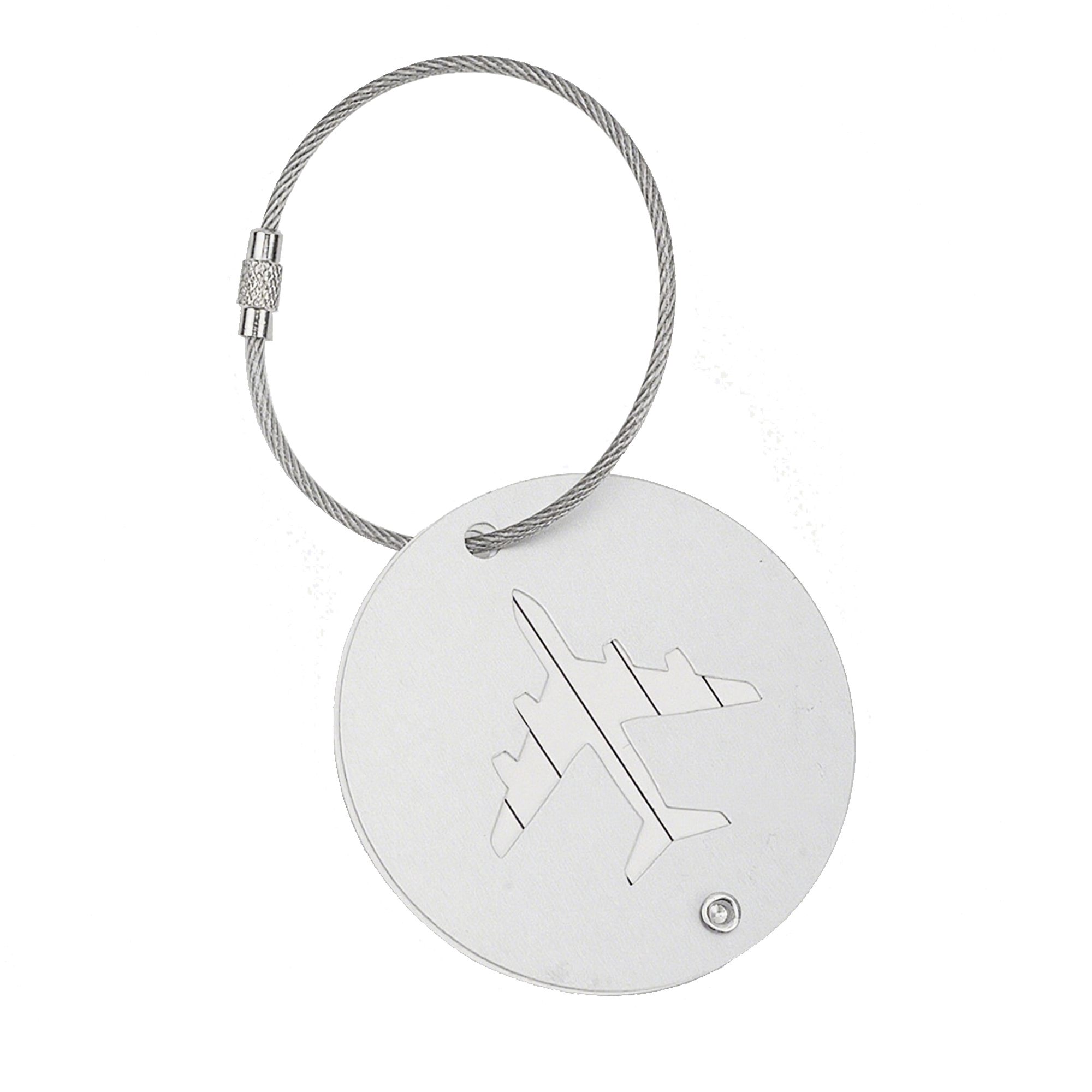 Round Aluminum Alloy Luggage Identification Tag 2.36" 7