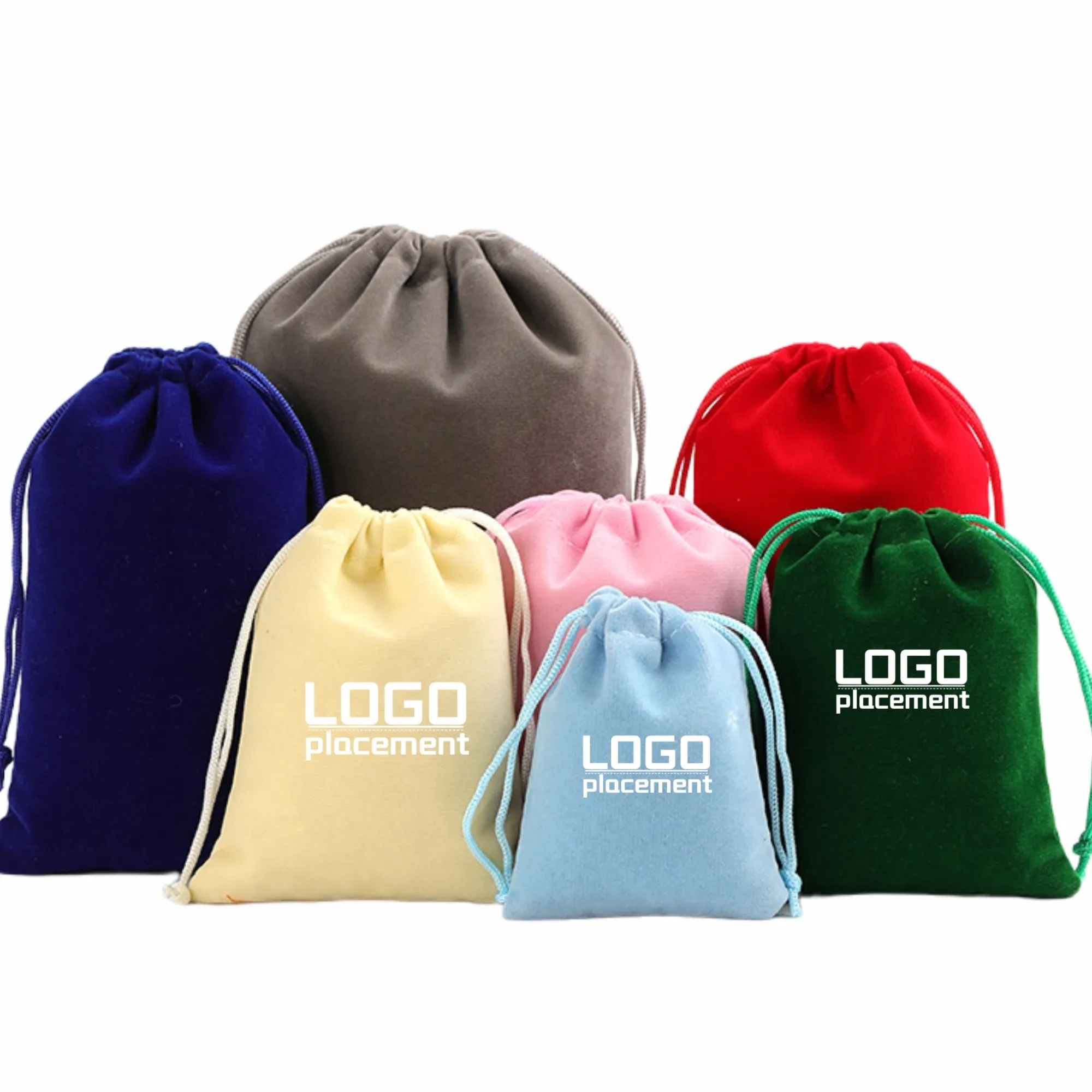 Short Plush Drawstring Storage Pouch