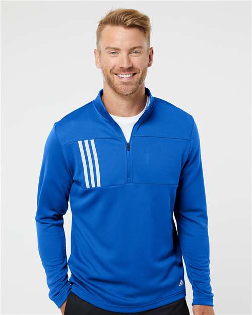 Men's 3-Stripes Double-Knit Quarter-Zip Pullover - A482 17