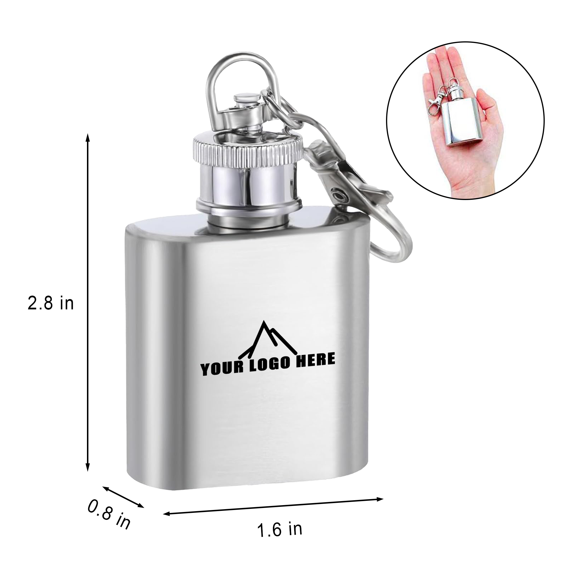 1Oz Keychain Mini Liquor Flask 2