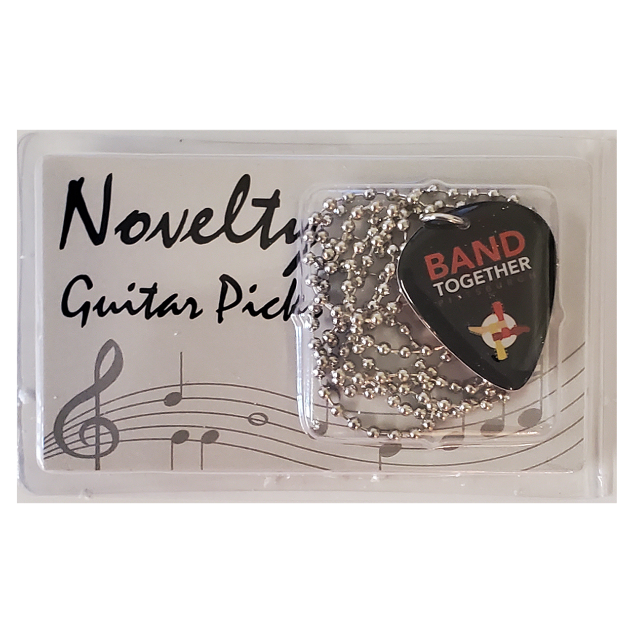 Novelty Pick with Double Sided Imprint with 30" Ball Chain 3