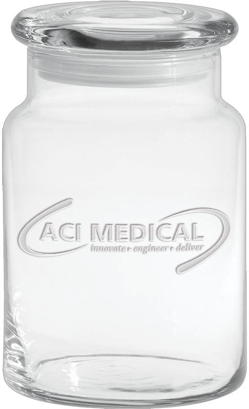 26 oz. Apothecary Jar with Flat Lid - Deep Etched 2