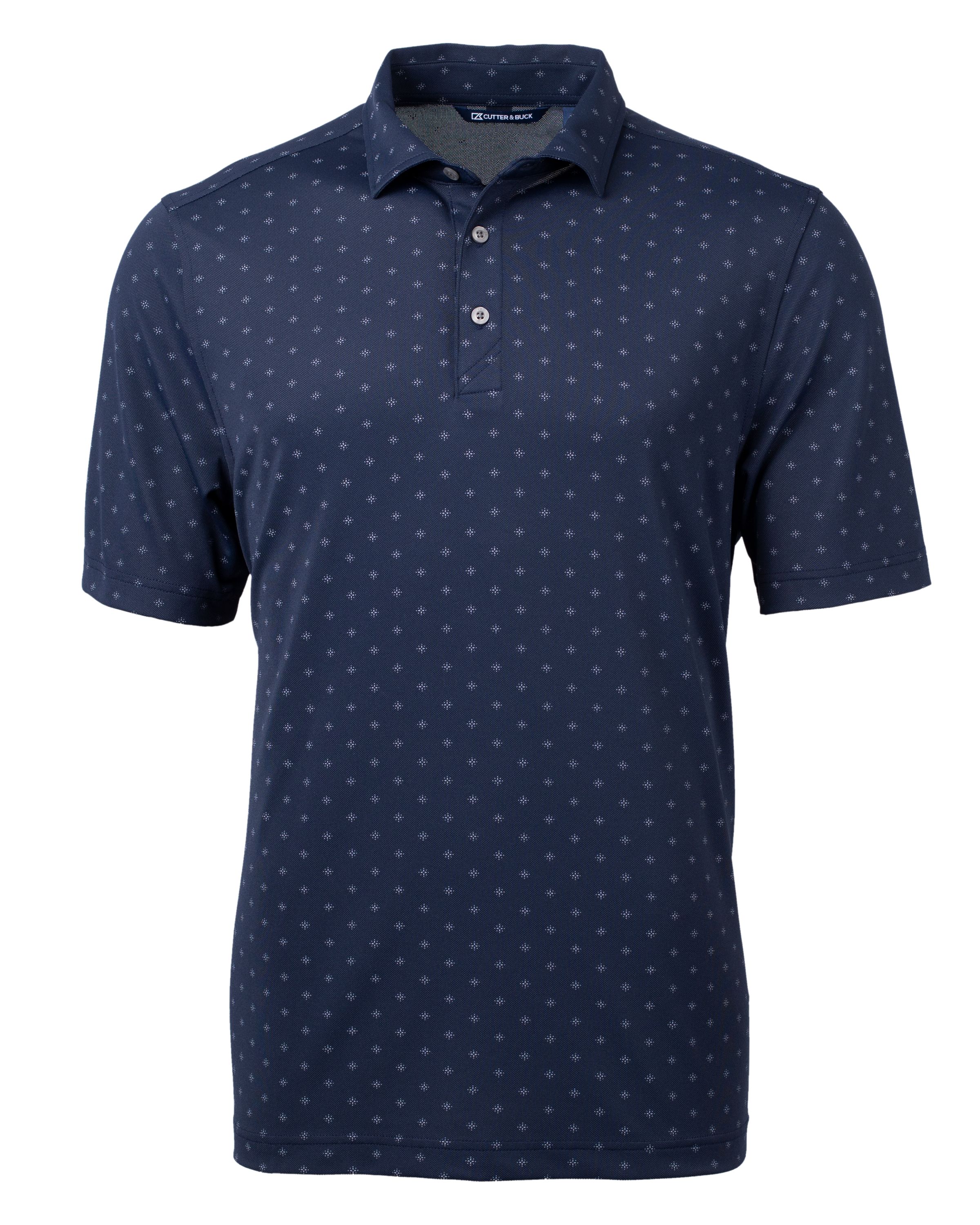 Cutter & Buck Virtue Recycled Tile Print Featherlight Pique Mens Big & Tall Polo Big & Tall 5