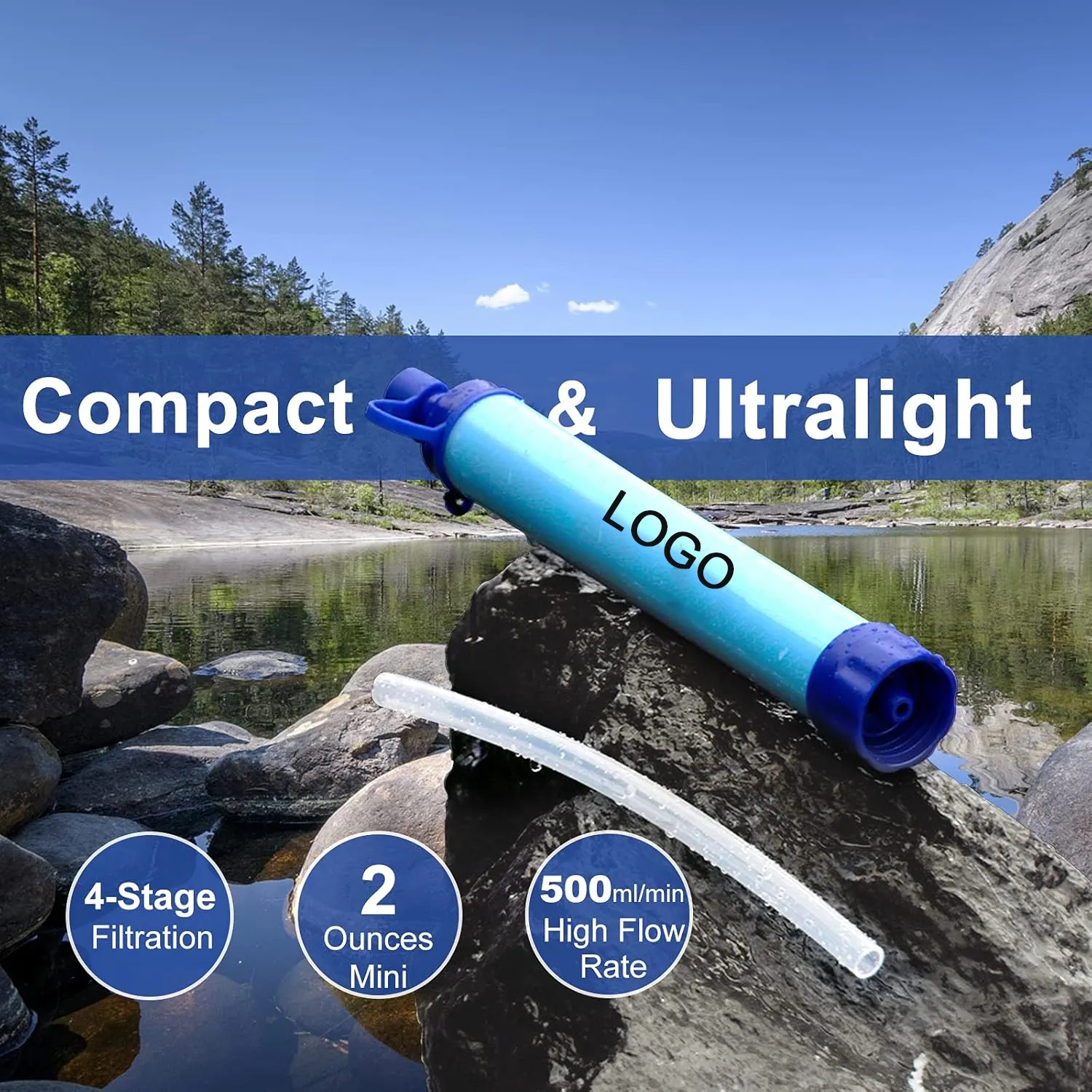 Outdoor Survival Personal Water Filter Straw 5