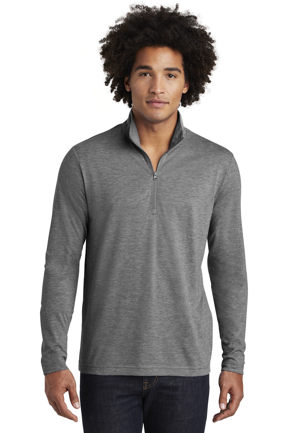 Sport-Tek PosiCharge Tri-Blend Wicking 1/4-Zip Pullover. ST407, custom hoodie or sweatshirt with logo imprint 42
