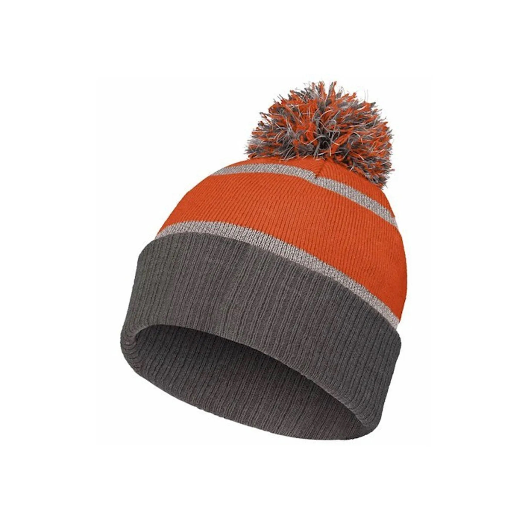 Thick Striped Knit Beanie with Pom 3