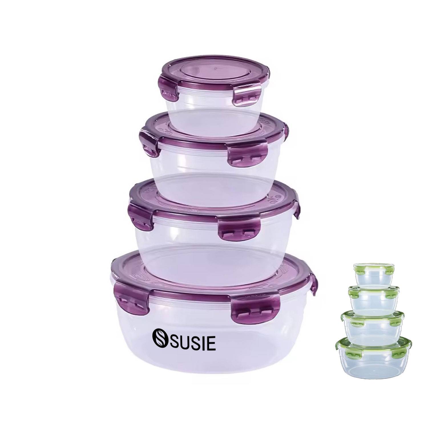 4Pcs Portable Plastic Food Containers with Lids 11