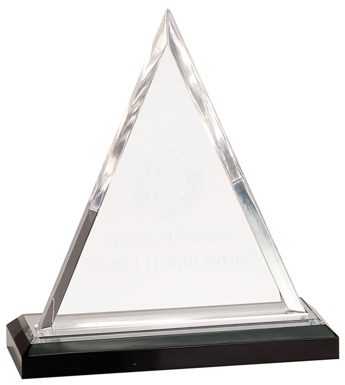 8-3/4" Triangle Impress Silver Mirror Acrylic Award