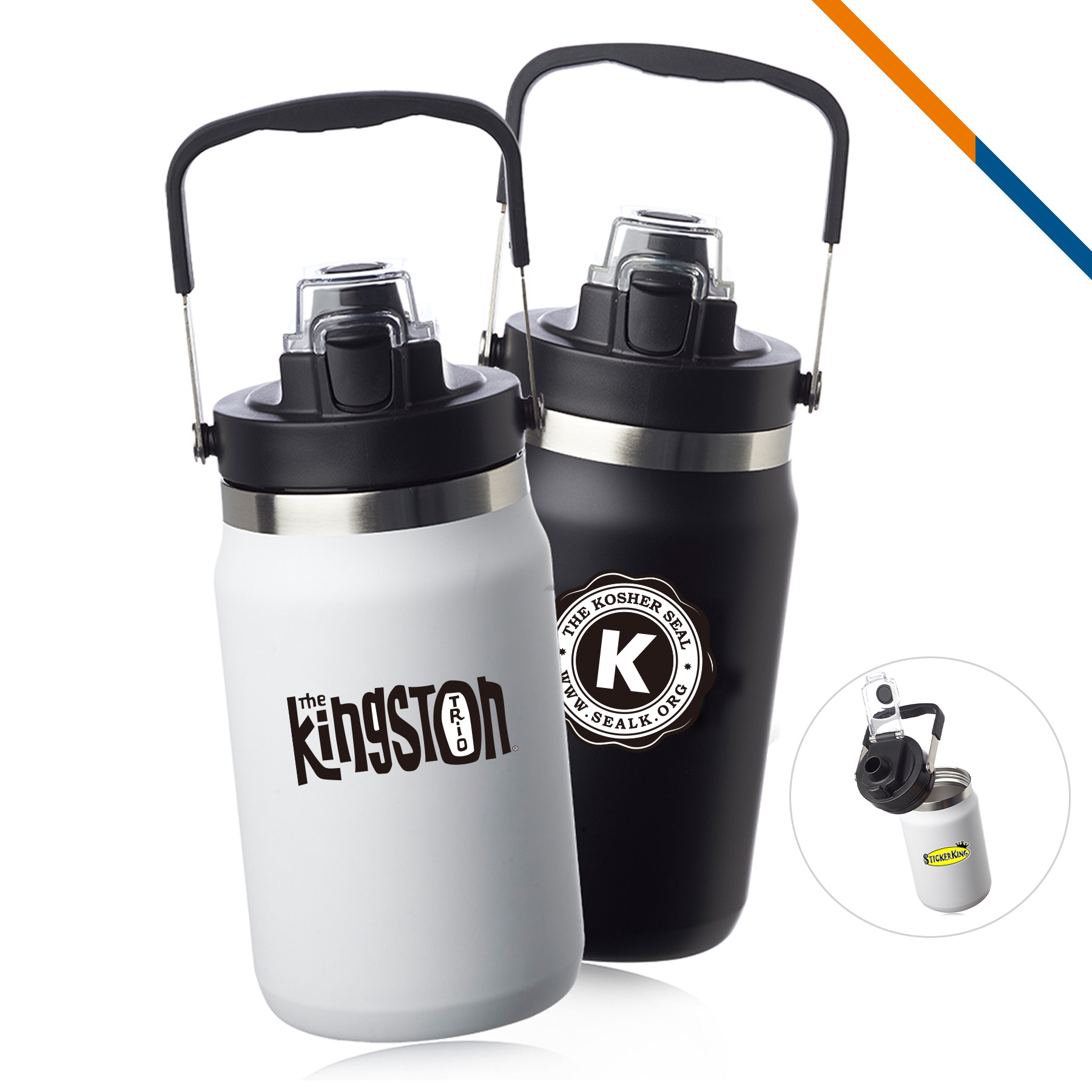 Ira Water Jug - 64 OZ., custom plastic water bottle with logo imprint 2