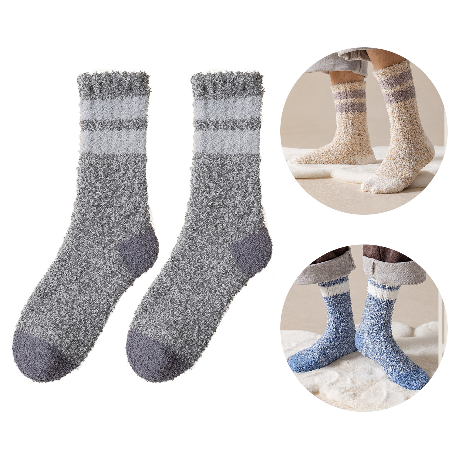 Plush and thick coral velvet socks for warmth 4