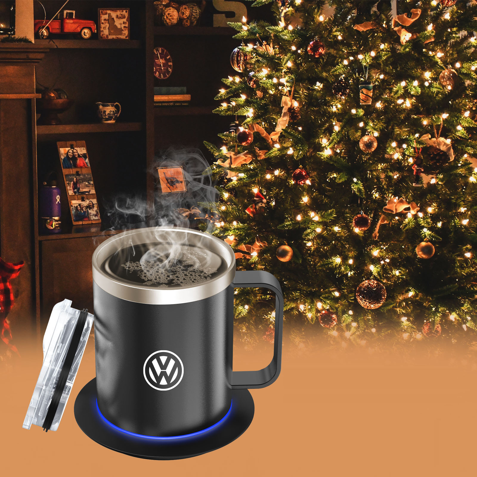 Stainless Steel Smart Mug Warmer with Light-Up Heating Base 3