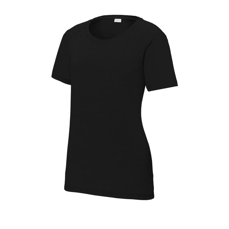 Sport-Tek Women's PosiCharge Tri-Blend Wicking Scoop Neck Raglan Tee. 32