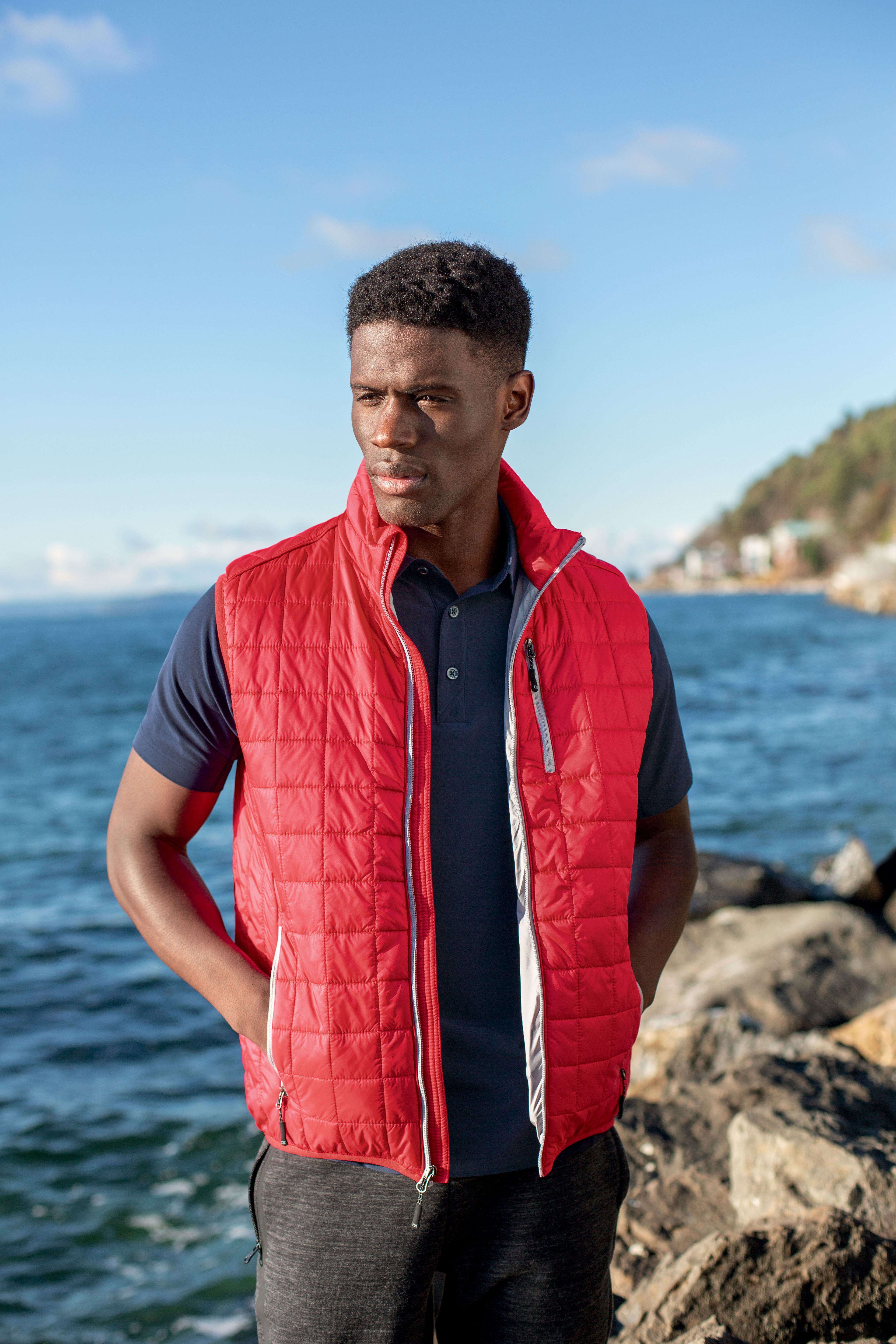 Cutter & Buck Rainier Recycled Insulated Puffer Mens Big & Tall Full Zip Vest Big & Tall 82