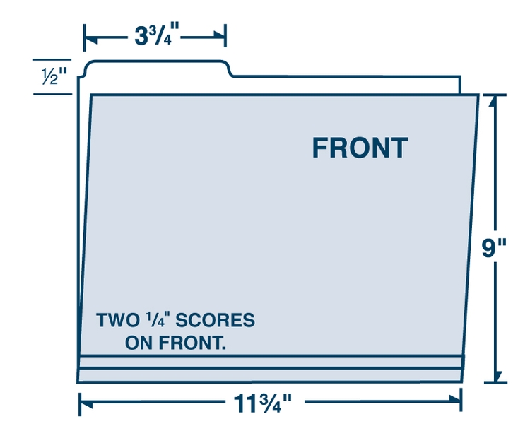 File Folder Letter Size - 1st Tab Position - Printed with 1 PMS Color 2
