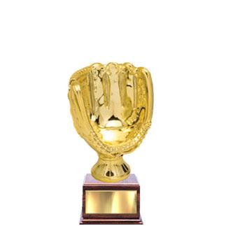 Resin Sport Ball: 7" Baseball Glove Gold Plated wi 2