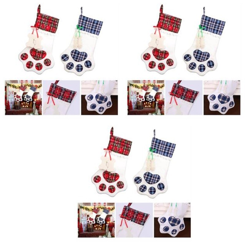 Novelty Paw Style Decorative Christmas Stocking