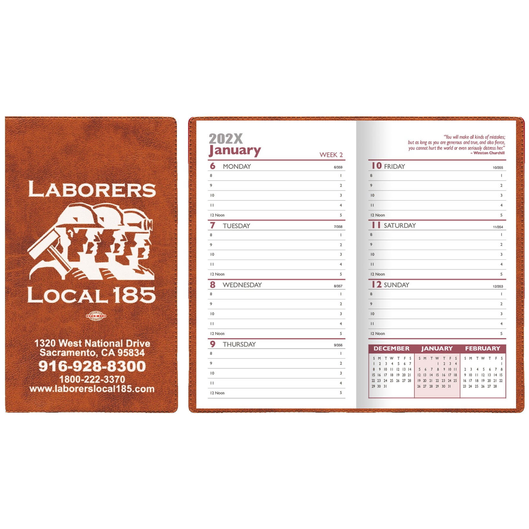 Executive Vinyl Weekly Pocket Planner 10